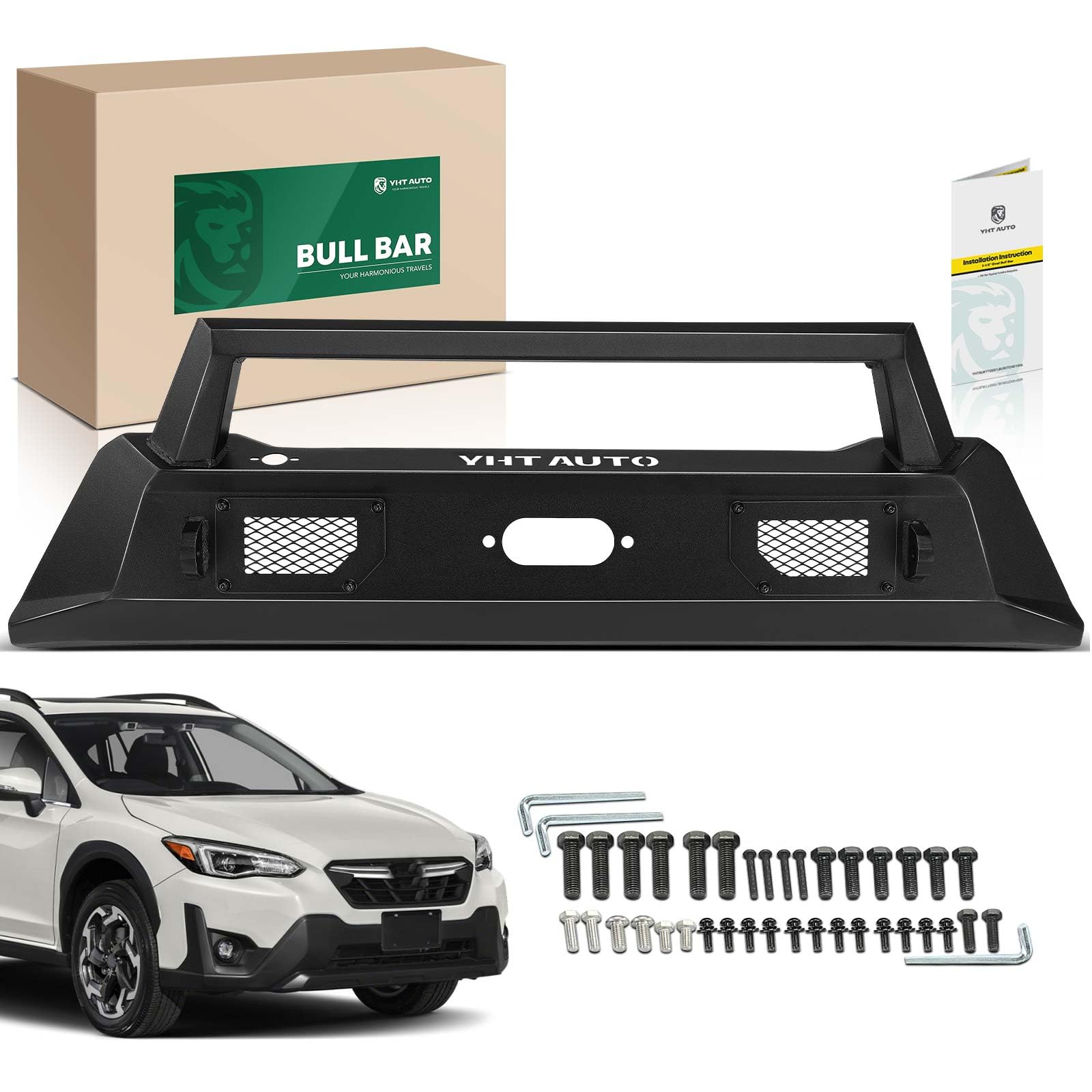 [Syusuke]BULLバンパープレートセット Amazon.com: YHTAUTO Bull Bar Push Bar w/Skid Plate Light Mount Fit